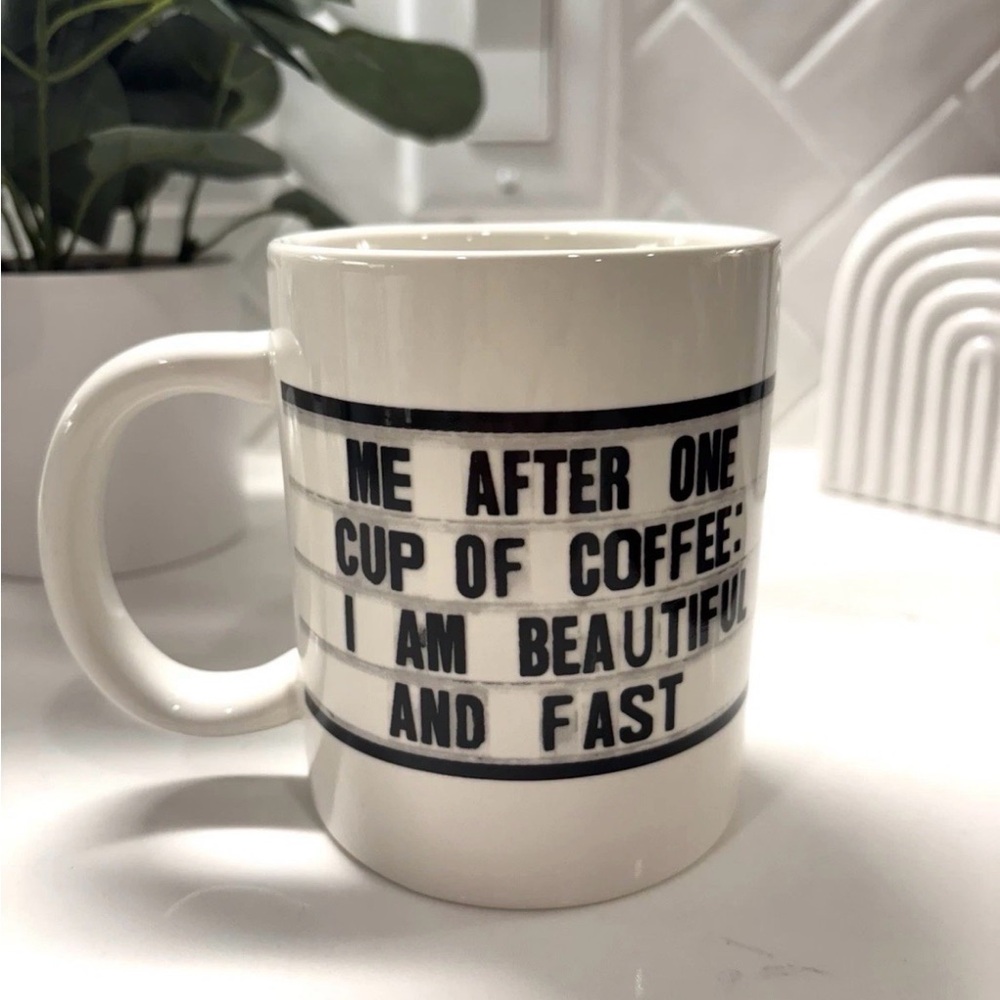 El Arroyo Black & White Coffee Cup - Me After‎ A Cup Of Coffee- Beautiful & Fast